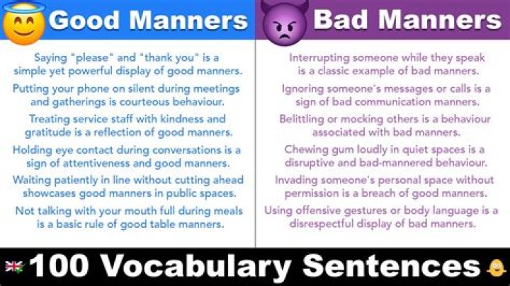 What is considered bad manners in America?