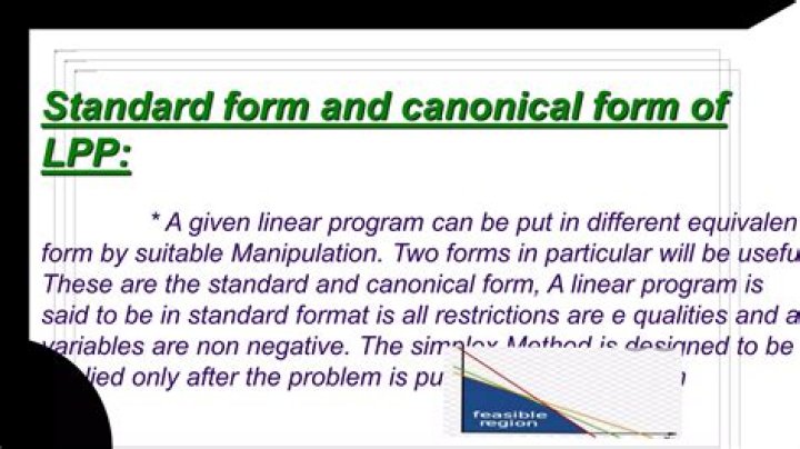 What is the difference between standard LPP and canonical LPP?