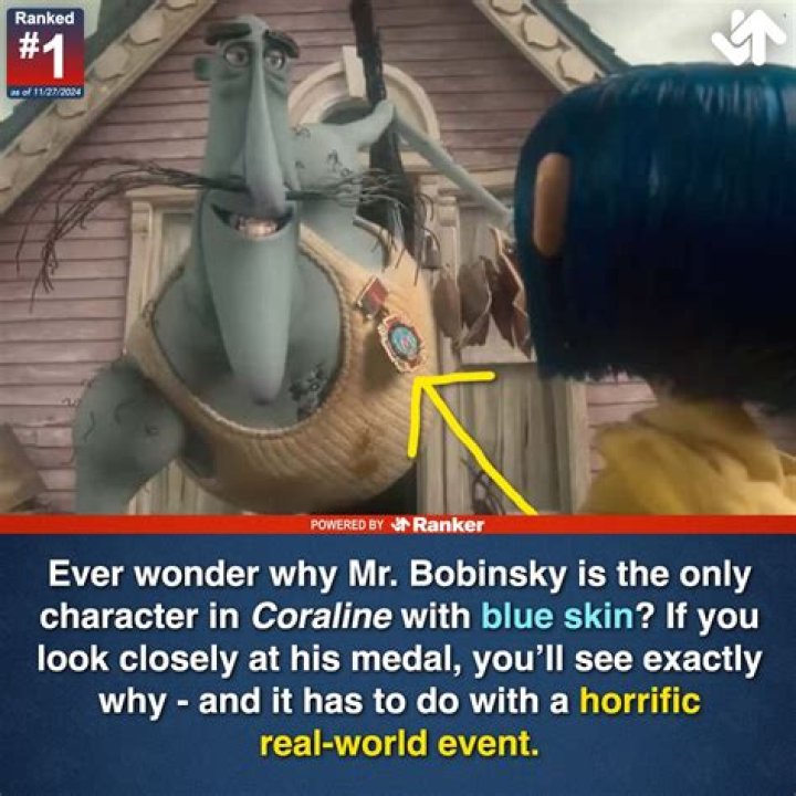 Why is bobinsky blue in Coraline?